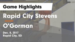 Rapid City Stevens  vs O'Gorman  Game Highlights - Dec. 8, 2017