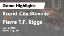 Rapid City Stevens  vs Pierre T.F. Riggs  Game Highlights - Jan. 5, 2018