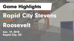 Rapid City Stevens  vs Roosevelt  Game Highlights - Jan. 19, 2018