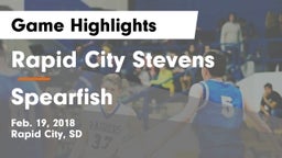 Rapid City Stevens  vs Spearfish  Game Highlights - Feb. 19, 2018