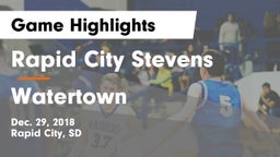 Rapid City Stevens  vs Watertown  Game Highlights - Dec. 29, 2018