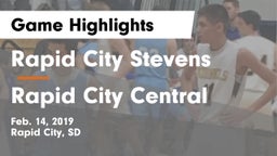 Rapid City Stevens  vs Rapid City Central  Game Highlights - Feb. 14, 2019