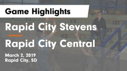Rapid City Stevens  vs Rapid City Central  Game Highlights - March 2, 2019