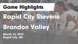 Rapid City Stevens  vs Brandon Valley  Game Highlights - March 14, 2019