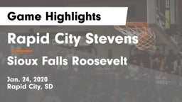 Rapid City Stevens  vs Sioux Falls Roosevelt  Game Highlights - Jan. 24, 2020