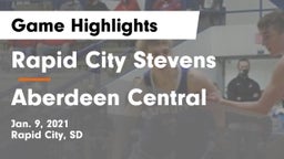 Rapid City Stevens  vs Aberdeen Central  Game Highlights - Jan. 9, 2021