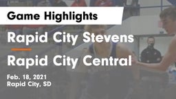 Rapid City Stevens  vs Rapid City Central  Game Highlights - Feb. 18, 2021