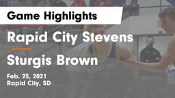 Rapid City Stevens  vs Sturgis Brown  Game Highlights - Feb. 25, 2021