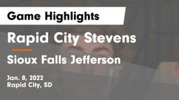 Rapid City Stevens  vs Sioux Falls Jefferson  Game Highlights - Jan. 8, 2022