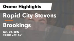 Rapid City Stevens  vs Brookings  Game Highlights - Jan. 22, 2022