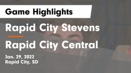 Rapid City Stevens  vs Rapid City Central  Game Highlights - Jan. 29, 2022
