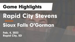 Rapid City Stevens  vs Sioux Falls O'Gorman  Game Highlights - Feb. 4, 2022
