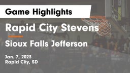 Rapid City Stevens  vs Sioux Falls Jefferson  Game Highlights - Jan. 7, 2023
