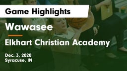 Wawasee  vs Elkhart Christian Academy Game Highlights - Dec. 3, 2020