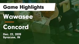 Wawasee  vs Concord  Game Highlights - Dec. 22, 2020