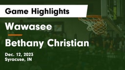 Wawasee  vs Bethany Christian  Game Highlights - Dec. 12, 2023