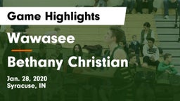 Wawasee  vs Bethany Christian  Game Highlights - Jan. 28, 2020