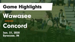 Wawasee  vs Concord  Game Highlights - Jan. 31, 2020