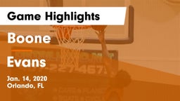 Boone  vs Evans  Game Highlights - Jan. 14, 2020