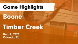 Boone  vs Timber Creek  Game Highlights - Dec. 7, 2020