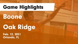 Boone  vs Oak Ridge  Game Highlights - Feb. 12, 2021