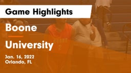 Boone  vs University  Game Highlights - Jan. 16, 2022