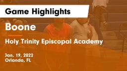 Boone  vs Holy Trinity Episcopal Academy Game Highlights - Jan. 19, 2022