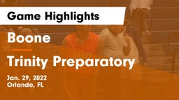 Boone  vs Trinity Preparatory  Game Highlights - Jan. 29, 2022