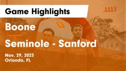 Boone  vs Seminole  - Sanford Game Highlights - Nov. 29, 2023