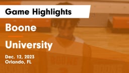 Boone  vs University  Game Highlights - Dec. 12, 2023