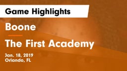 Boone  vs The First Academy Game Highlights - Jan. 18, 2019