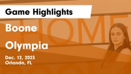Boone  vs Olympia  Game Highlights - Dec. 12, 2023