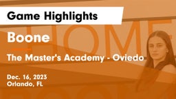 Boone  vs The Master's Academy - Oviedo Game Highlights - Dec. 16, 2023