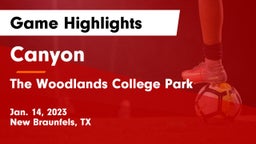 Canyon  vs The Woodlands College Park  Game Highlights - Jan. 14, 2023