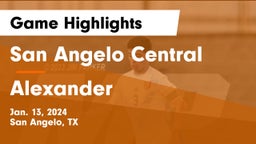 San Angelo Central  vs Alexander  Game Highlights - Jan. 13, 2024