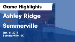 Ashley Ridge  vs Summerville  Game Highlights - Jan. 8, 2019