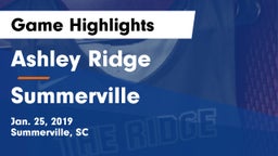 Ashley Ridge  vs Summerville  Game Highlights - Jan. 25, 2019