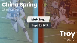 Matchup: China Spring High vs. Troy  2017