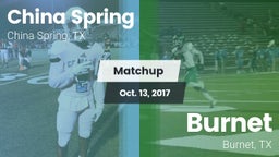 Matchup: China Spring High vs. Burnet  2017