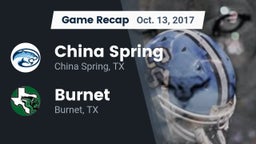 Recap: China Spring  vs. Burnet  2017