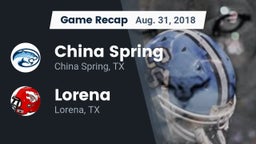 Recap: China Spring  vs. Lorena  2018