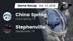 Recap: China Spring  vs. Stephenville  2018