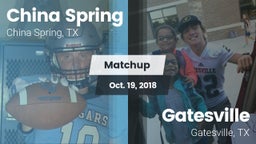 Matchup: China Spring High vs. Gatesville  2018