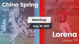 Matchup: China Spring High vs. Lorena  2019