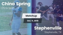 Matchup: China Spring High vs. Stephenville  2019
