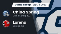 Recap: China Spring  vs. Lorena  2020