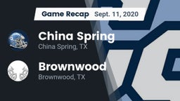 Recap: China Spring  vs. Brownwood  2020