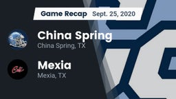 Recap: China Spring  vs. Mexia  2020