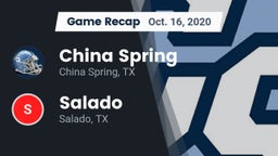Recap: China Spring  vs. Salado   2020