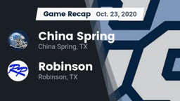 Recap: China Spring  vs. Robinson  2020